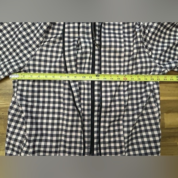 MYMO My Movement Double Zipper Hooded Pink Black Gingham Plaid Jacket Size XL - Picture 12 of 13
